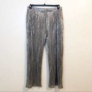 Elvi: Sequin Drawstring Wide Leg Pants